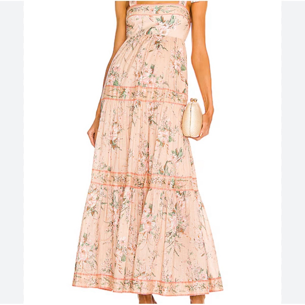 Zimmermann Tie Sleeve Maxi Moonshine Dress XS